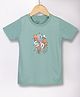 ESSA Cotton Half Sleeves Typography Printed Tee - Green