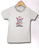 ESSA Cotton Half Sleeves Typography Printed Tee - Grey Milange
