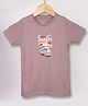 ESSA Cotton Half Sleeves Typography Printed Tee - Peach
