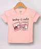 ESSA Cotton Half Sleeves Frill Detailed Typography Printed Top - Light Orange