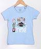 ESSA Half Sleeves Typography Printed Tee - Blue