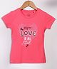 ESSA Half Sleeves Typography & Heart Printed Tee - Pink