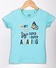 ESSA Half Sleeves Typography & Butterfly Printed Tee - Green