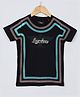 ESSA Cotton Half Sleeves Typography Printed Embellished Tee - Black