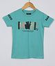 ESSA Cotton Half Sleeves Typography Printed Tee - Blue
