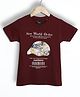 ESSA Cotton Half Sleeves Typography Printed Tee - Maroon
