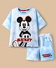 Honeyhap Disney 100% Cotton Drop Shoulder Oversize Half Sleeve T-Shirts & Shorts Set With Mickey Mouse Graphics With Tie & Dye Detailing - Multicolor