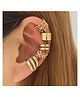 Yu Fashions Leaves  Non Piercing 5 piece set of C - Shaped Hollow Multilayered Clip on Hoop Cartilage Ear clip Ear cuff