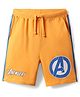 Pine Kids Marvel 100% Cotton Knee Length Shorts With Avengers Graphics & Tape Detailing - Orange