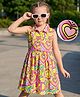 Hola Bonita Knit Sleeveless Front Open Dress with Hearts Print - Yellow