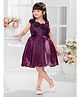 M'PRINCESS Sleeveless Floral Applique Pleated Knee Length Dress - Wine