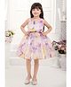 M'PRINCESS Sleeveless Floral Printed Bow Applique Dress - Lemon
