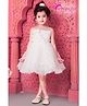 M'PRINCESS Sleeveless Floral Applique Detailed Flared Knee Length Dress - White