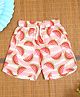 The Lion and the Fish Viscose Fruit Printed Shorts - Pink Red