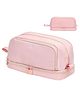 Elecart Large Capacity Pencil Case  4 Zipper Compartments, Big Storage Pencil Pouch with Handle, Aesthetic Stationery Organizer for School, Office, College, Teens & Adults (Pink)
