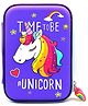 Elecart 3D Embossed Unicorn Pencil Case  Large Storage, EVA Hardtop, Waterproof & Shockproof Stationery Organizer for Kids & Students  Multi-Compartment Pencil Pouch, Travel Makeup Bag (Purple)