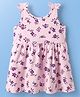 Doodle Poodle Cotton Single Jersey Knit Sleeveless Frock With Floral Print - Light Pink