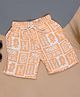 The Lion and the Fish Viscose Aztec Printed Shorts - Tangerine