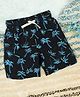 The Lion and the Fish Viscose Palm Trees Printed Shorts - Midnight Blue