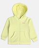MINI KLUB Cotton Full Sleeves Typography Printed Hooded Jacket - Lime Green