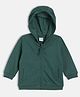 MINI KLUB Cotton Full Sleeves Little Boss Text Printed Hooded Sweatshirt - Green