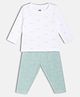 MINI KLUB Cotton Full Sleeves Snail Printed Tee With Solid Pant Set - Multi Colour