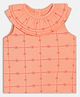 MINI KLUB Cotton Sleeveless Floral Printed Knit Top - Peach
