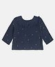 MINI KLUB Cotton Full Sleeves Frill Detailed Polka Dots Foil Printed Woven Top - Blue