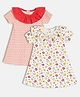 MINI KLUB Pack Of 2 Cotton Half Sleeves Animals & Chevron Printed Dress - Multi Colour