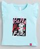 giniekids Cotton Sleeveless Belle Belle Text & Dog Printed Top - Blue