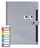 Storite 5 Pocket Expanding File Folder with Fun Sticky Labels, Letter Size Accordion File Organizer, Portable Folders for Documents, Aesthetic Paper Organizer for School & Office (Grey)