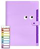 Storite 5 Pocket Expanding File Folder with Fun Sticky Labels, Letter Size Accordion File Organizer, Portable Folders for Documents, Aesthetic Paper Organizer for School & Office (Purple)