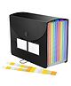 Storite 12 Pockets File Organizer, A4/Letter Size Paper Folder, Expanding File Folder, Accordion Document Organizer, File Folder For Documents For School Home Office (33 * 24Cm), Black