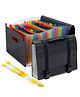 Storite 24 Pockets Expanding File Folder, A4/Letter Size Document Organizer With Handle & Buckle Closure, Accordion File For Paper Bill Receipt Documents For School Office Home (33 * 24Cm),Black