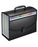 Storite 25 Pockets Accordion File Organizer With Handle,Expanding File Folders For Documents, A4/Letter Size Expandable Accordian Filing Folders With Visible Window, Black