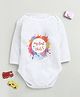 BUMZEE Cotton Holi Theme Full Sleeves My First Holi Text Printed Onesie - White