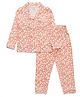 JusCubs Cotton Knit Full Sleeves Floral & Baby Elephant Printed Coordinating Night Suit Set - Pink