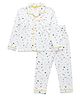 JusCubs Cotton Knit Full Sleeves Nautical Theme Printed & Striped Coordinating Shirt & Pajama Set - White