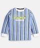 JusCubs Cotton Full Sleeves Striped & Play Together Text Printed Tee - Blue