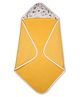 My Milestones Premium Cotton Muslin Hooded Towel with Woodland Wonders Print L 77.5 x B 74 cm - Mustard