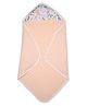 My Milestones Premium Cotton Muslin Hooded Towel with Woodland Wonders Print - Light Peach