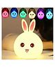 ARCADE TOYS Lovely Bunny Multi-Color Integrated LED Night Light for Kids, Adorable Portable Squishy Silicone Colour May Vary