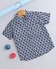 The Magic Wand Cotton Half Sleeves Abstract Block Printed Shirt - Blue
