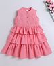 The Magic Wand Cotton Sleeveless Solid Layered Dress - Pink