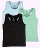 Kiddopanti Pack Of 3 Solid Tank Tops - Multi Colour