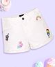 Kiddopanti Denim Shorts Rainbow & Ice Cream Patch Detailed Shorts - White