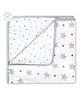 Masilo Organic Cotton Muslin Blanket For Infant/Baby's Nursery 70 x 70 cm, Lightweight & Comfortable, 0 to 2 Years- Sleepy Stars - Grey
