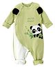 Little Surprise Box Cotton Full Sleeves Baby Panda Printed Romper - Green