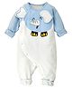 Little Surprise Box Cotton Full Sleeves Baby Elephant Printed & Applique Detailed Romper - Blue
