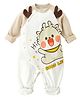 Little Surprise Box Cotton Full Sleeves Reindeer Printed & Applique Detailed Romper - Cream